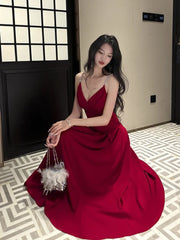 Pretty A Line Spaghetti Straps Red Knee Length Prom Dresses Evening Gowns Birthday Dress P2352