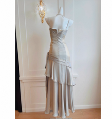 Modest Mermaid Spaghetti Straps Long Prom Dresses Birthday Party Dress Evening Gowns P2356