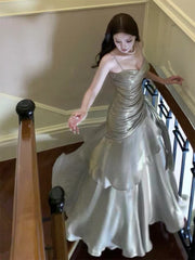 Modest Mermaid Spaghetti Straps Long Prom Dresses Birthday Party Dress Evening Gowns P2356