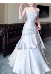 Modest Mermaid Spaghetti Straps Long Prom Dresses Birthday Party Dress Evening Gowns P2356