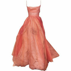 Pretty A Line Spaghetti Straps Orange Floor Length Evening Dress Tulle Prom Dresses P2378
