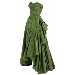 Modest Ball Gown Sweetheart Green Satin Long Evening Dress Party Dress Formal Dress Prom Dresses P2390