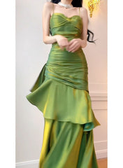 Modest Straps Sweetheart Long Evening Dress Party Dress Formal Dress Prom Dresses P2392
