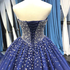 2024 Crystals Sequined Navy Blue Quinceanera Dresses Ball Gown Wedding Dresses