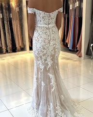 Elegant Lace Appliques Mermaid Dresses Off Shoulder