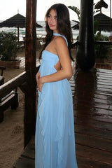 Puffy Pink Chiffon Beach Party Dress, Senior Prom Dress For Women, AST1735