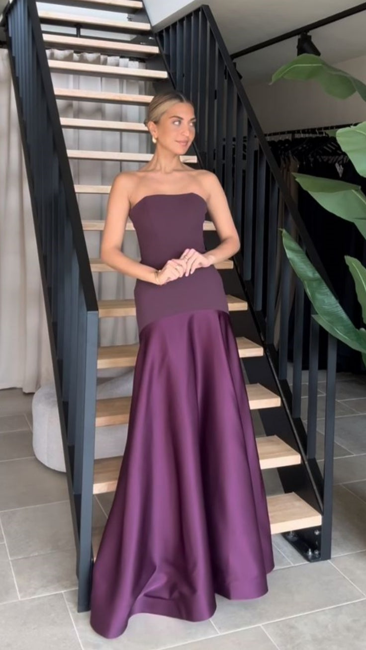 Purple Strapless Bodycon Prom Dress,AST1700