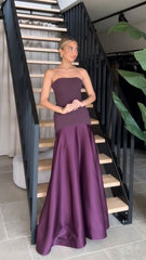 Purple Strapless Bodycon Prom Dress,AST1700