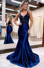 2024 Sexy Satin Prom Dresses Long with Lace Top and Open Back