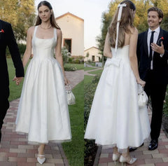 Aimishang Dress Wholesale Satin Tulle Wedding Dress Simple Square Neckline Elegant Formal Prom Dress