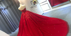 2024 Red Ball Gown Wedding Dresses Crystals Sweet 16 Quinceanera Dress