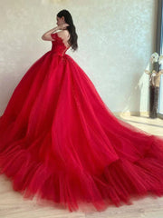 2024 Red Wedding Dresses Lace Off Shoulder Beaded Tulle Long Quince Dresses Sequin