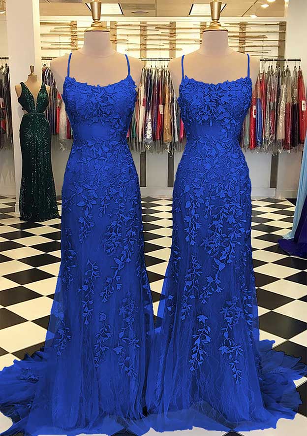 2024 Royal Blue Formal Prom Dresses Sexy Long Lace Evening Dress UK
