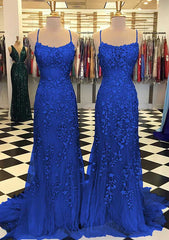 2024 Royal Blue Formal Prom Dresses Sexy Long Lace Evening Dress UK
