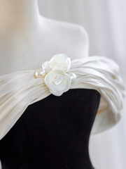 Pretty Ball Gown Off The Shoulder Black Velvet Evening Party Dress Prom Dresses With Flower PD0043