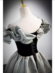 Pretty A line Off The Shoulder Satin Long Evening Party Dress Prom Dresses PD0051