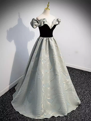 Pretty A line Off The Shoulder Satin Long Evening Party Dress Prom Dresses PD0051