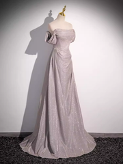 Pretty A line Square Neckline Sleeveless Long Evening Party Dress Pink Prom Dresses PD0055