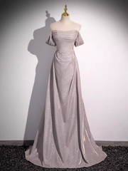 Pretty A line Square Neckline Sleeveless Long Evening Party Dress Pink Prom Dresses PD0055