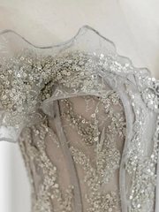 Pretty A line Off The Shoulder Sequin Long Evening Party Dress Prom Dresses PD0056