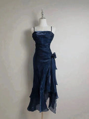 Retro Mermaid Spaghetti Straps High Low Party Dress Prom Dresses SD2820