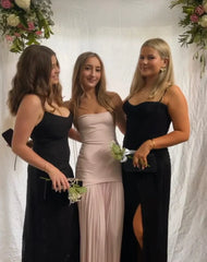 Modest Mermaid Pink Long Prom Dresses Formal Graduation Party Dress Evening Dress SD1664