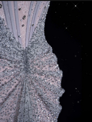 Modest Mermaid Off The Shoulder Sequin Long Prom Dresses Formal Graduation Party Dress Evening Dress SD1915