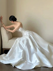 Timeless Ball Gown Off The Shoulder White Tulle Long Wedding Dresses Bridal Dress SD1977