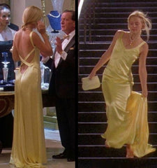 Gorgeous Mermaid Spaghetti Straps Floor Length Yellow Evening Dress Backless Prom Dresses SD2047