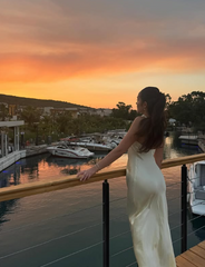 Elegant Sheath Straps Floor-length Satin Long Yellow Evening Dress Prom Dresses SD2049