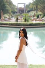 Classy A line Strapless White Chiffon Long Evening Dress Prom Dresses SD2072