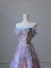 Pretty A line Sweetheart Tulle Long Prom Dresses Evening Gowns SD2331