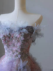 Pretty A line Sweetheart Tulle Long Prom Dresses Evening Gowns SD2331