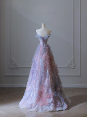 Pretty A line Sweetheart Tulle Long Prom Dresses Evening Gowns SD2331