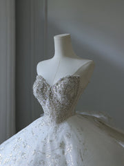 Timeless Ball Gown Sweetheart Neckline Sequin Sleeveless Wedding Dress Bridal Dresses SD2502