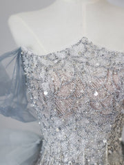 Classy Mermaid Off The Shoulder Neckline Sequin Ruffles Long Evening Dress Prom Dresses SD2523