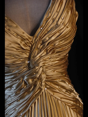 Classy A Line Halter Gold Satin Beads Long Evening Dress Prom Dresses SD2701