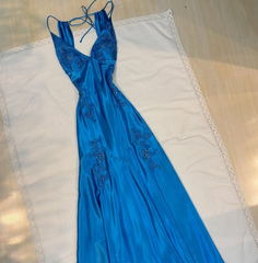 Pretty Mermaid Spaghetti Straps Backless Long Party Dresses Prom Dresses SD2714