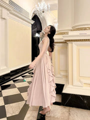 Pretty A Line Ruffles Ankle Length Pink Evening Dress Prom Dresses SD2751