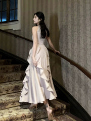 Pretty A Line Ruffles Ankle Length Pink Evening Dress Prom Dresses SD2751