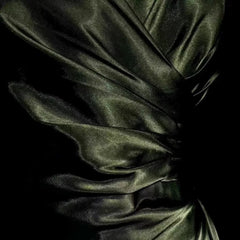 Retro Mermaid Spaghetti Straps Satin Green Long Evening Dress Prom Dresses SD2754