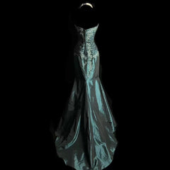 Retro Mermaid Sweetheart Taffeta Long Evening Dress Prom Dresses SD2755