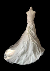 Chic Mermaid Halter Satin Ivory Long Wedding Dress Bridal Dresses SD2758