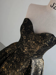 Vintage Ball Gown Sweetheart Sleeveless Long Prom Gown Fairy Black Prom Dresses SD2796