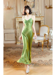 Modest Mermaid Spaghetti Straps Green Long Evening Dress Prom Dresses SD2809