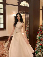 Pretty A Line Scoop Neckline White Ankle Length Evening Dress Prom Dresses SD2831