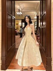 Sexy A Line Spaghetti Straps Neckline Satin Evening Dress Lace Prom Dresses SD2839