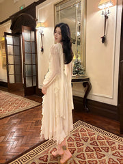 Pretty A line High Neckline Chiffon Ankle Length Evening Dress Prom Dresses SD2842