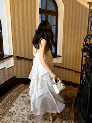 Sexy A Line Halter Neckline Chiffon Ruffles Evening Dress Prom Dresses SD2843