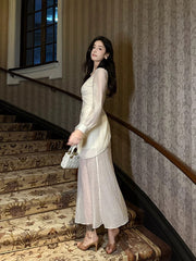 Pretty Mermaid V Neckline Chiffon Ankle Length Evening Dress Prom Dresses SD2845